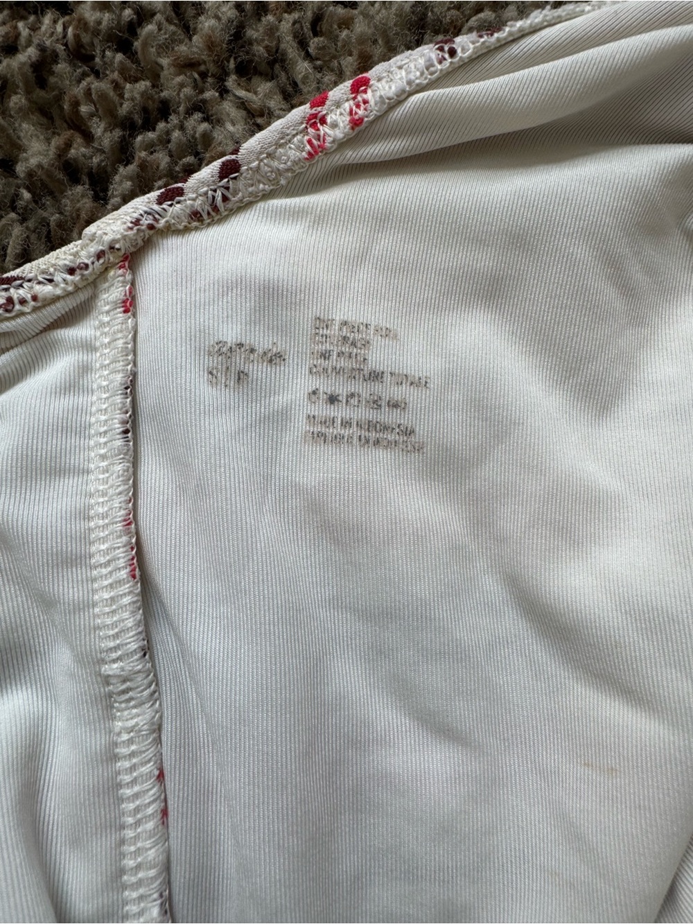 aerie White brown & red Striped One-Piece Swimsuit - Picture 3 of 3